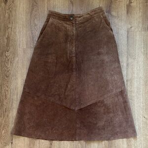 Talbots Vintage Light Brown Genuine Suede Skirt